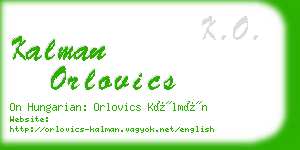 kalman orlovics business card
